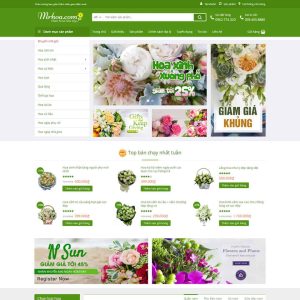 Theme WordPress cửa hàng bán hoa 01